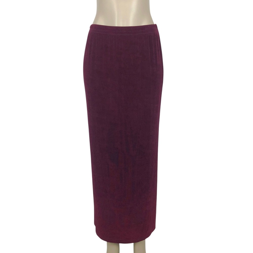 Vintage A Touch of Class Knit Slinky Maxi Skirt Size S/M Whimsigoth 90s Burgundy